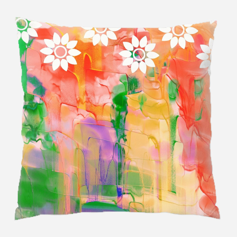 Coussin watercolour Waitsburg, Microsuède, Intérieur