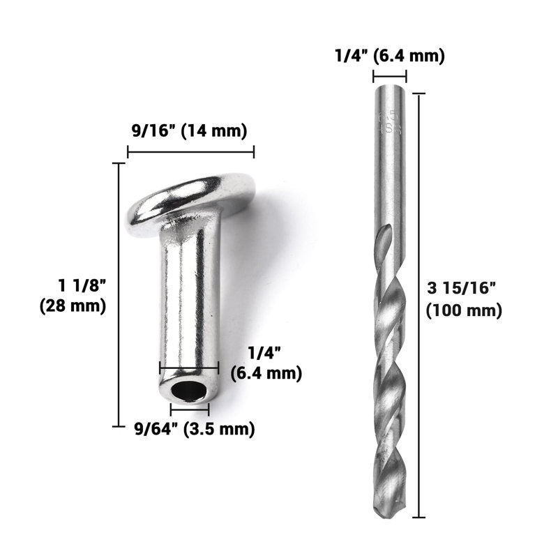 Yescom 1/8 Cable Railing Hardware Angle Beveled Protector Sleeve 30 Degree 30PCS