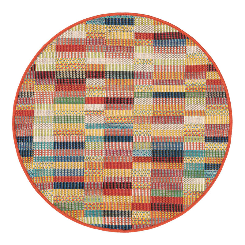 Striped Indoor / Outdoor Rug, Round 3'3"