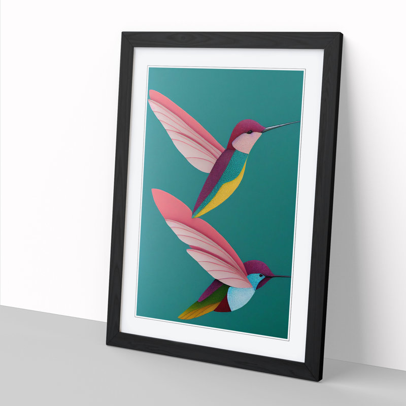 Tysen Hummingbird Art Vol.2 - Picture Frame Print, 64cm H x 46cm W x 2cm D, Black