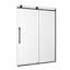 Mortix 60 po X P 74 po H Porte de douche coulissante simple sans cadre en noir mat avec transparent 5/16 po Verre
