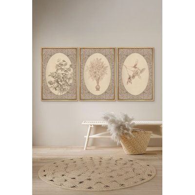 Superbe art mural encadré 3 pièces, cadre en bois massif (0,8 po d'épaisseur), peinture en panneau de fibres à densité moyenne (0,1 po d'épaisseur) | Impression numérique | Parfait pour le salon, la chambre à coucher et le bureau