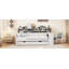 Lit de jour simple en bois avec tablettes de rangement, lit multifonctionnel avec deux tiroirs de rangement-889085202