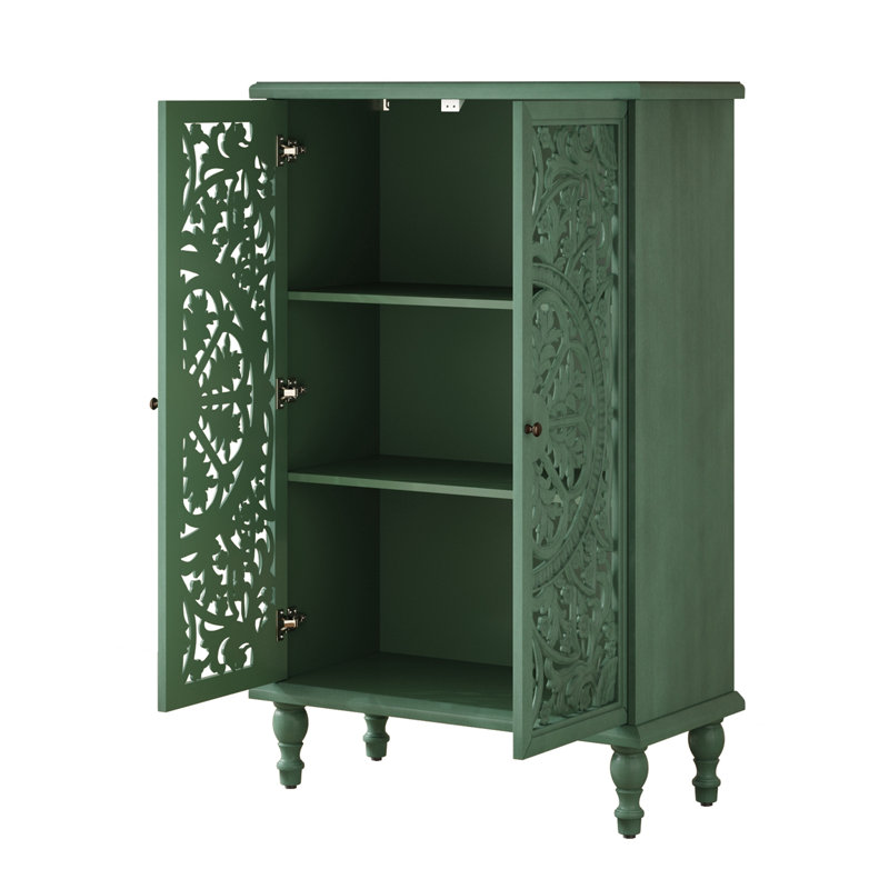 Armoire à portes sculptées creuses, Vert antique