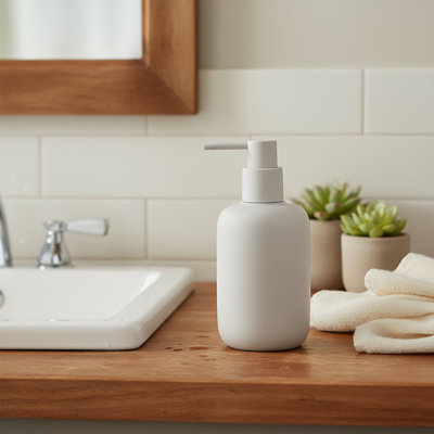 Distributeur de savon ovale beige