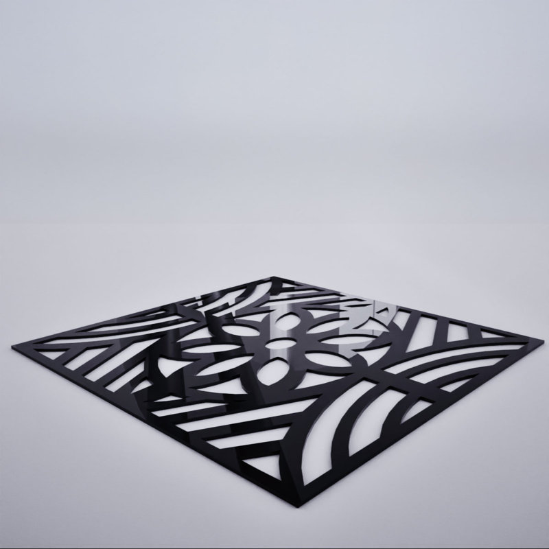 Panneaux muraux décoratifs en acrylique Hesperia, moyen, l 15 3/8 po x H 15 3/8 po x T 1/8 po, noir, Noir