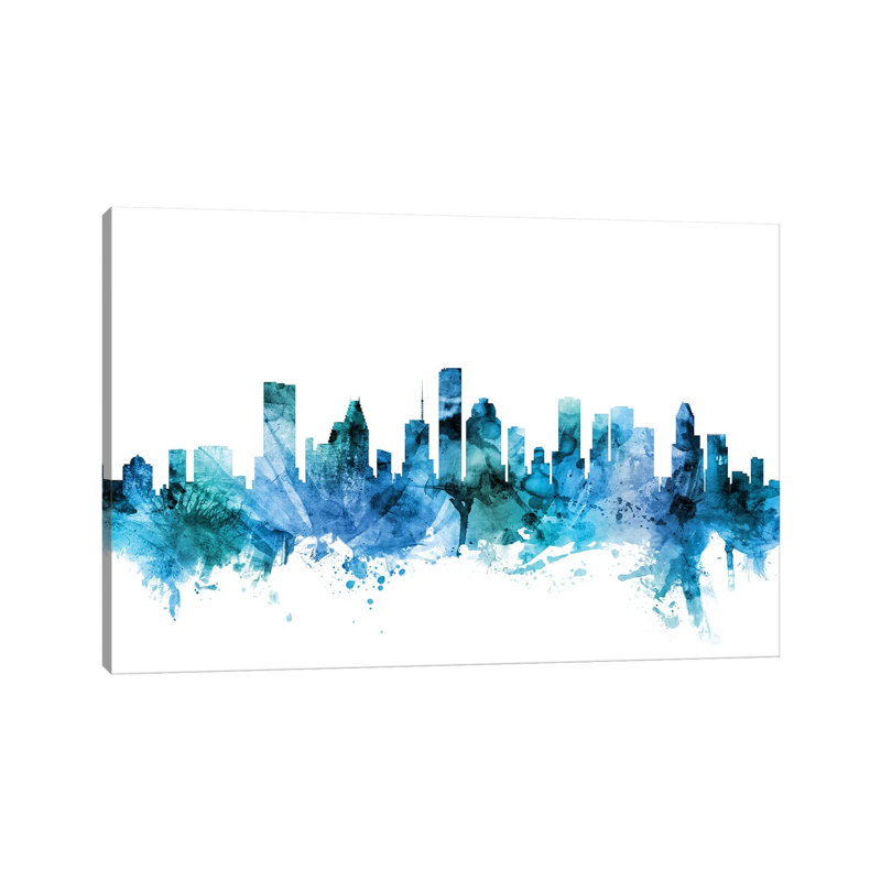 Houston, Texas Skyline by Michael Tompsett - 1 Piece Wrapped Canvas Wall Art, 30.48 cm H x 45.72 cm W