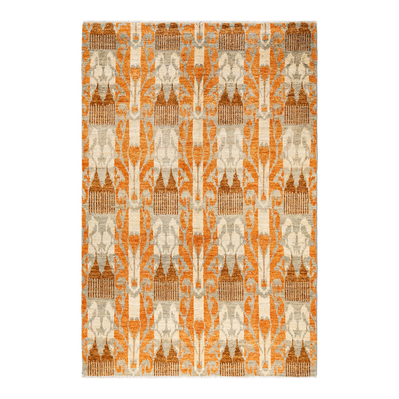 Contemporary One-of-a-Kind 6' 0" X 9' 1" Hand Knotted Area Rug