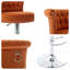 Ensemble de 2 tabourets de bar en velours, tabourets de comptoir pivotants réglables avec pieds en métal argenté, velours moelleux et garnitures cloutées chromées pour la cuisine, la salle à manger-450882179