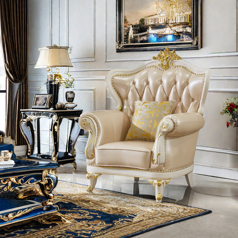 Fauteuil en cuir de vache American