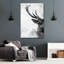 Visage de cerf noir et blanc sur toile-2068367190