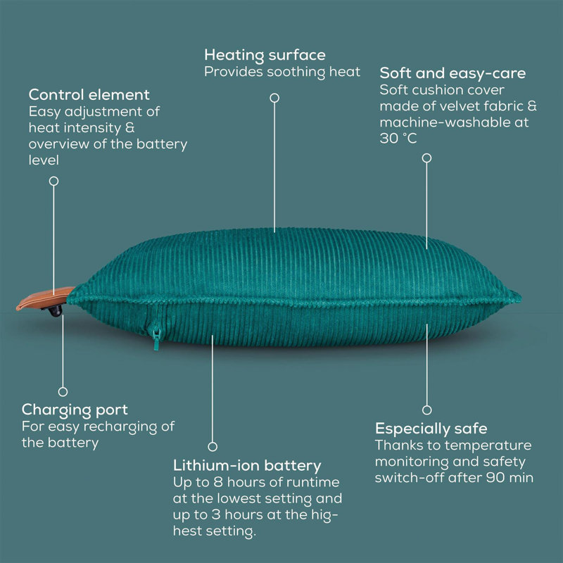 Beurer Heated Cushion Smokey Taupe Velvet HK77, Green