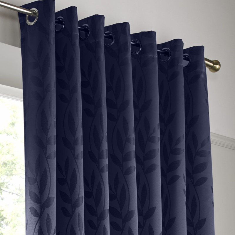 Becquere Tivoli Eyelet Ring Top Curtains, Width 116 x Drop 228 cm, Navy