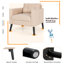 Fauteuil moderne avec accoudoirs rembourrés simples et 2 poches latérales beige-605661380