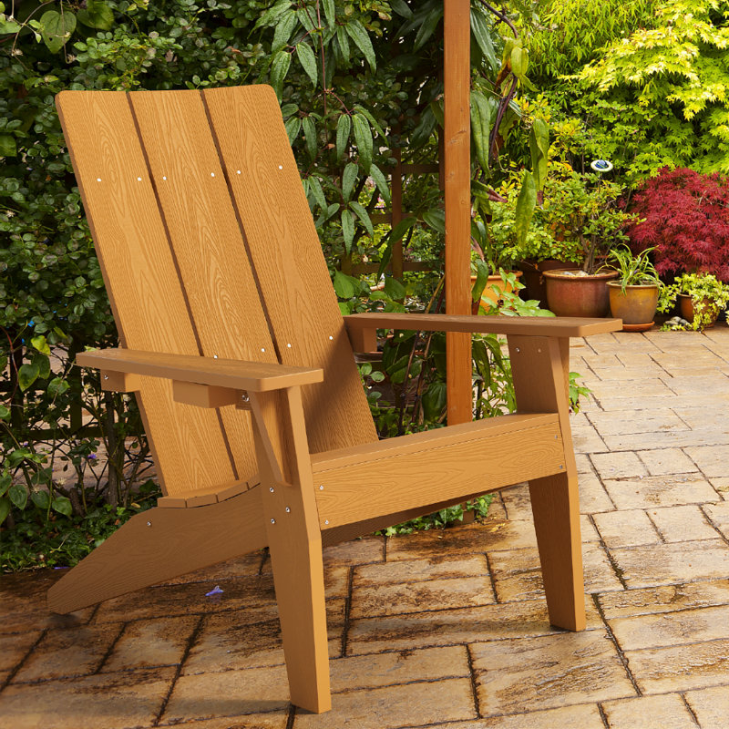 Chaises Adirondack en plastique toutes saisons pour l'extérieur, Teck