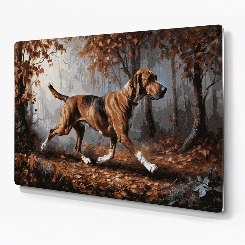 «Dogs Plott Hound», art mural en métal noir, H 20 po x l 24 po