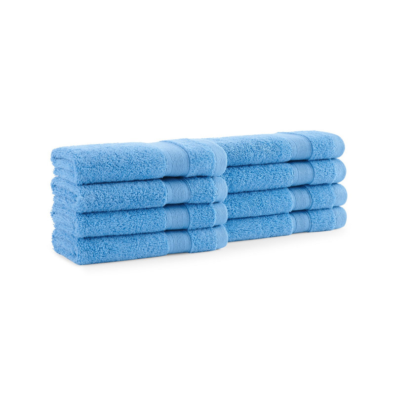 Essuie-mains turc en coton Aegean Aston & Arden 600 g / m² (paquet de 8), Bleu