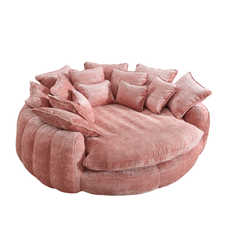 Oversized Round Bean Bag Sofa with Pillows - Large