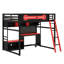 Lit mezzanine en bois avec bureau-879620464