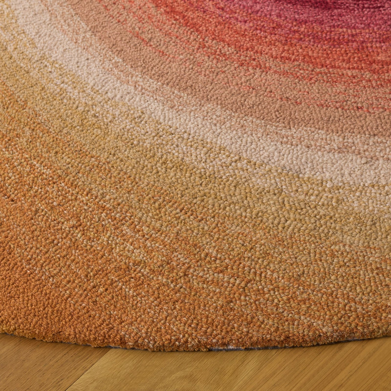 Novelty 202 Hand Tufted 80% Wool; 20% Cotton Spiral Rug, Round 4'