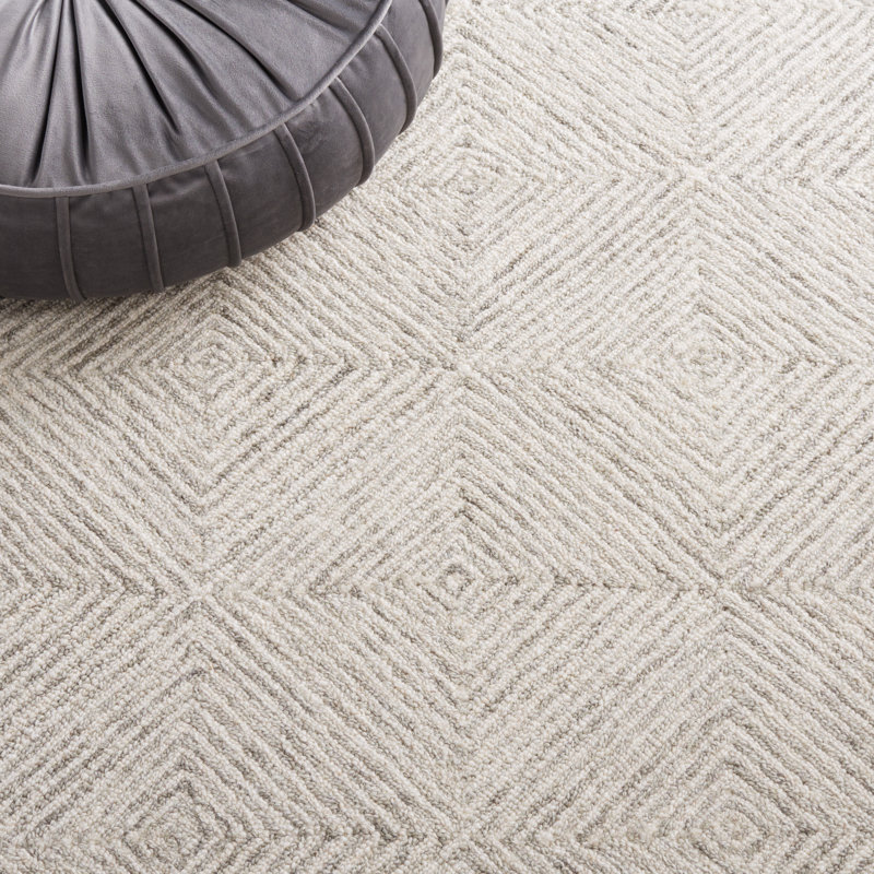 Tapis abstrait gris / ivoire Williamstown 427, Rectangle 10 pi x 14 pi