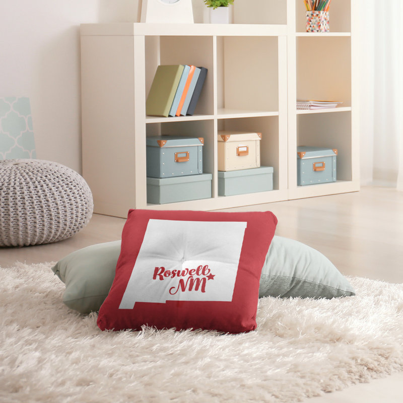 Coussin de plancher touffeté, 26 po x 26 po, Rouge, Rochester