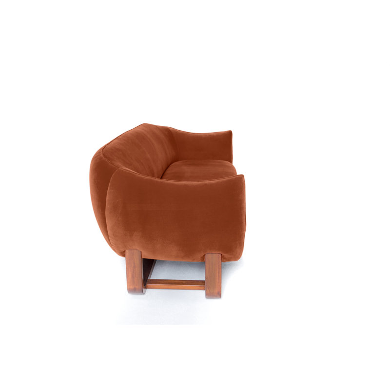 Milo Velvet Sofa, Marmalade/Umber Velvet