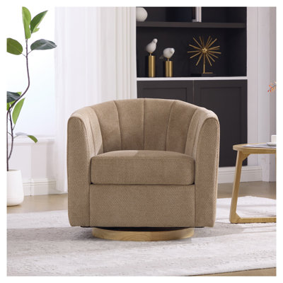Fauteuil demi-tonneau pivotant 31,1 po en taupe