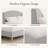  King Size French Retro Wingback Bed Frame, Teddy Fabric Upholstered, Sturdy Slat Support, No Box Spring Needed, Easy Assembly, Light Gray-1469637851-1469637797