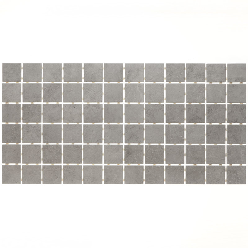 Fairfield 2" x 2" Ceramic Mosaic Tile, Ash Gray