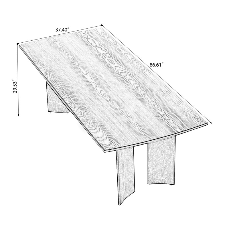 Table de salle à manger 86,61 po, H 29,53 po x L 86,61 po x l 37,4 po