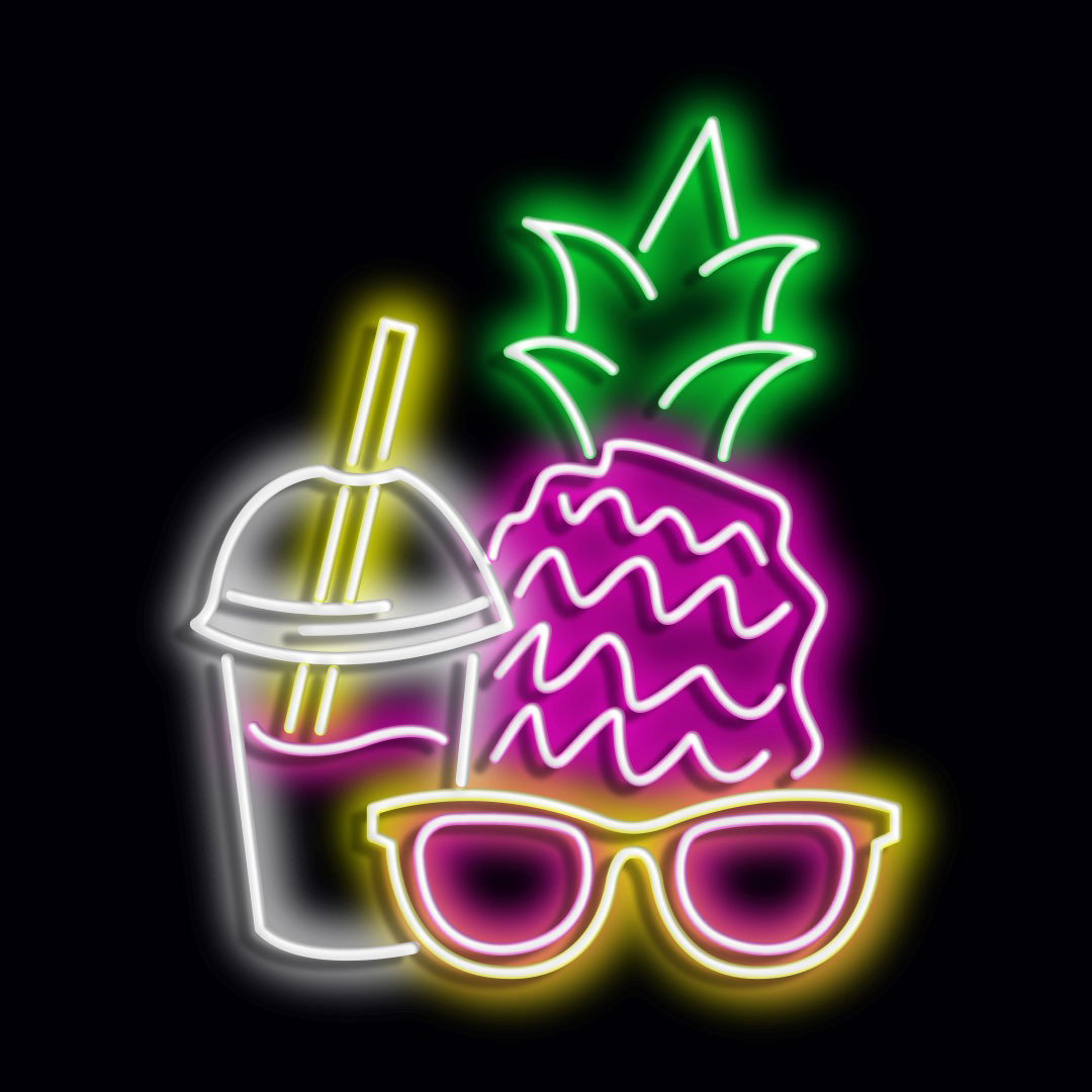 Neon Sign Pineapple Wall Décor