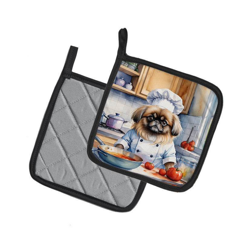 Caroline's Treasures The Dog Chef Polyester Potholder Set