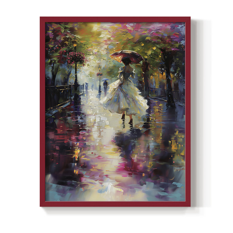 «WOMEN Series DCC», reproduction encadrée - bois massif, H 15 po x l 12 po, Rouge