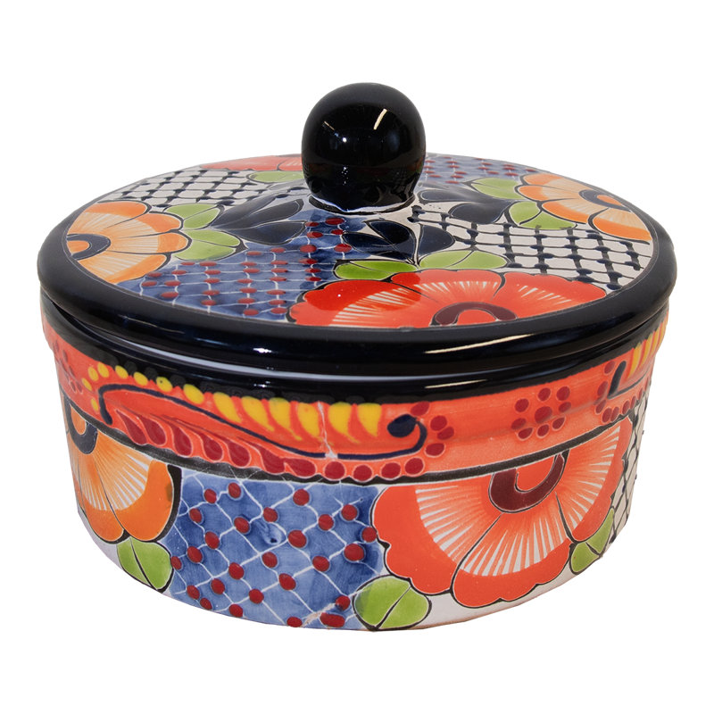 Round Lidded Tortilla Server - Orange