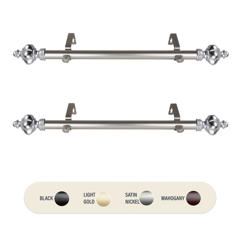 Tringle à rideaux simple Matilda Terra, Nickel satiné
