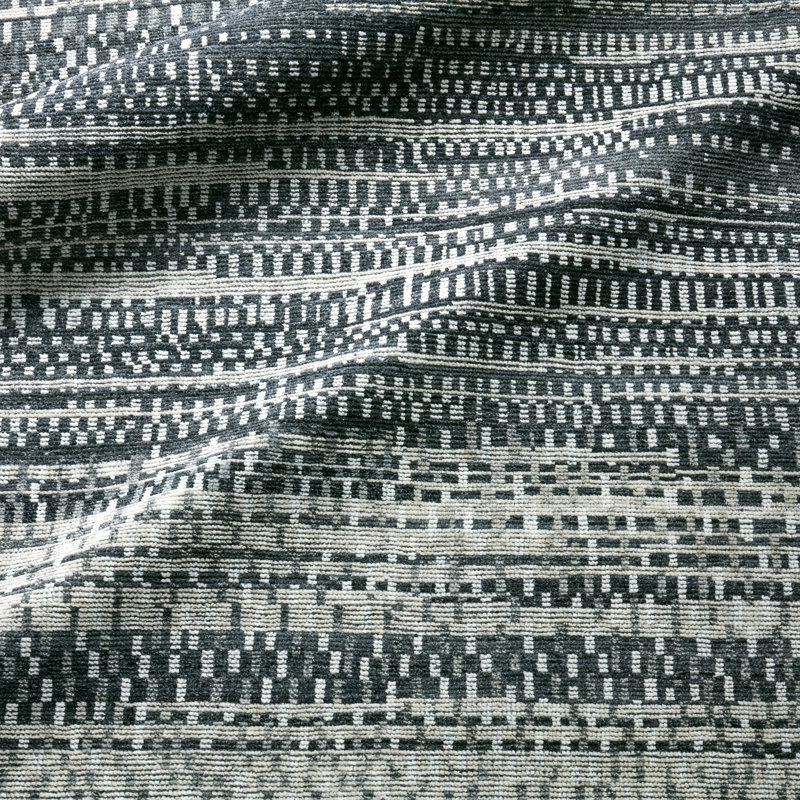 Jaipur Living Jamaal RIZ11 Handknotted Stripes Black and Gray Area Rug (6'x9'), Rectangle 5' x 8'