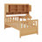 Multifunctional Wood Platform Bed With Bookshelf At The Head Of The Bed, Built-In Desk And Matching Chair