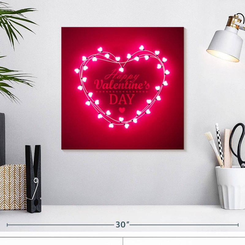 Lumières du cœur de la Saint-Valentin Lelend, H 16 po x l 16 po