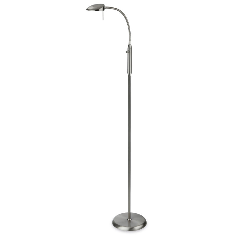 Milan 138cm LED Arched Floor Lamp, Brushed Steel