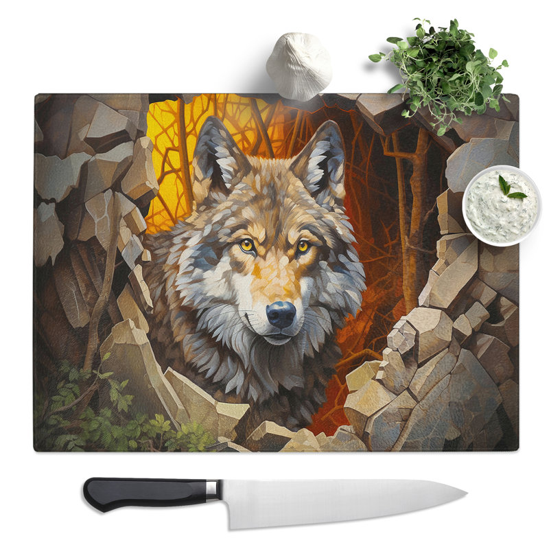 Wolf Hard Edge  Glass Chopping Board