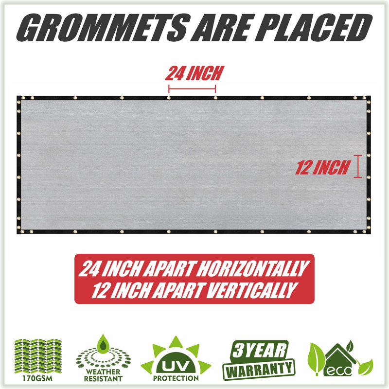 Gray High-Density Polyethylene Privacy Fence Screen, 6 ft. x 50 ft.