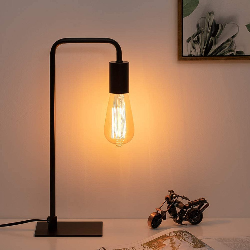 Lampe de table standard avec USB, Noir