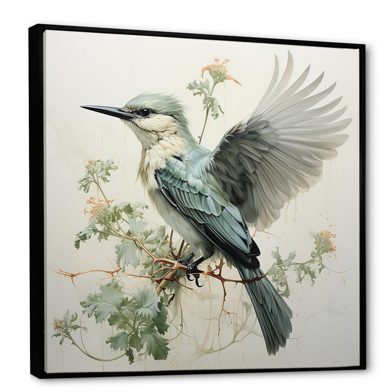 «Hummingbird Jade Journey 1 - Hummingbird», reproduction d'art sur toile encadrée, Cadre flottant noir