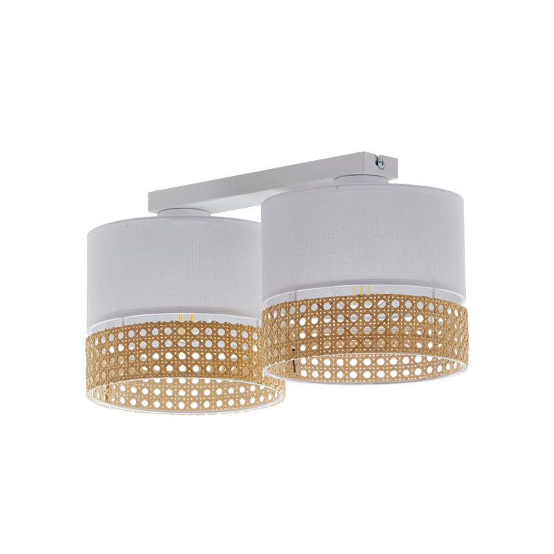 Barnabus Flush Mount, White, White/Natural