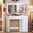 Makeup Vanity Desk 5-Drawer Dresser with Mirror and Adjustable LED Lighting