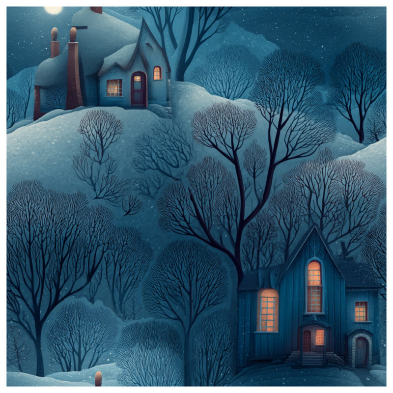 Coussin Winter Night, 16 po x 16 po
