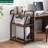 3 Tier Printer Stands, 2 Movable + 2 Lockable, Rolling Printer Stand, with Backstop, Rolling Printer Cart for Home Office