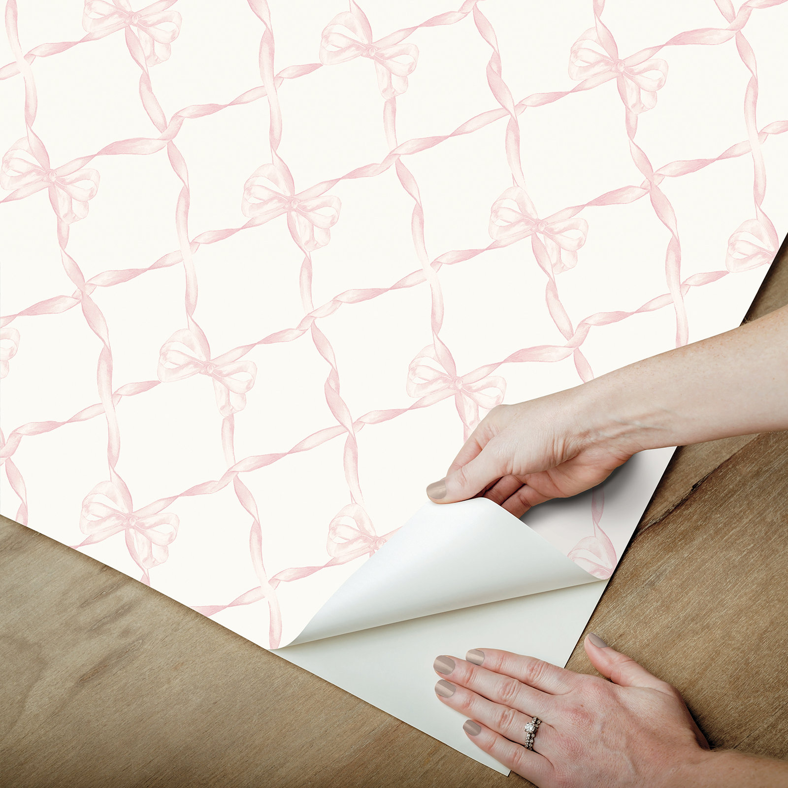 Baby Bow Peel & Stick Wallpaper Roll, Pink