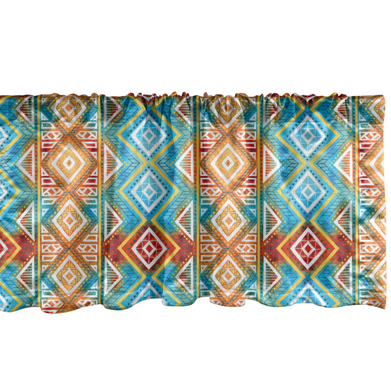 Multicolore de cantonnières colorées Tie Dye Ambes Bohemian Ambeonne, L 42 po x L 12 po